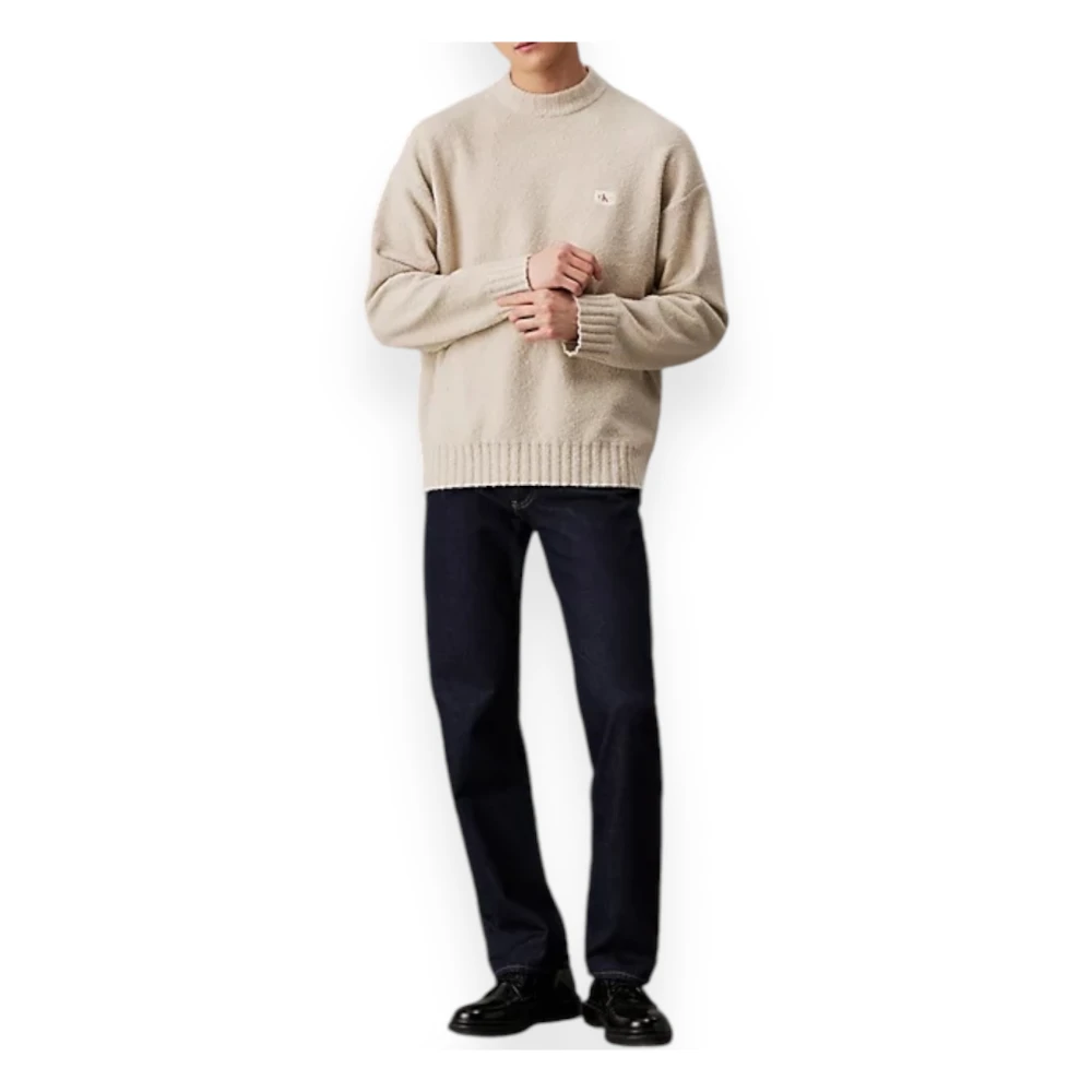 Calvin Klein Boucle Boxy Sweater Beige Heren