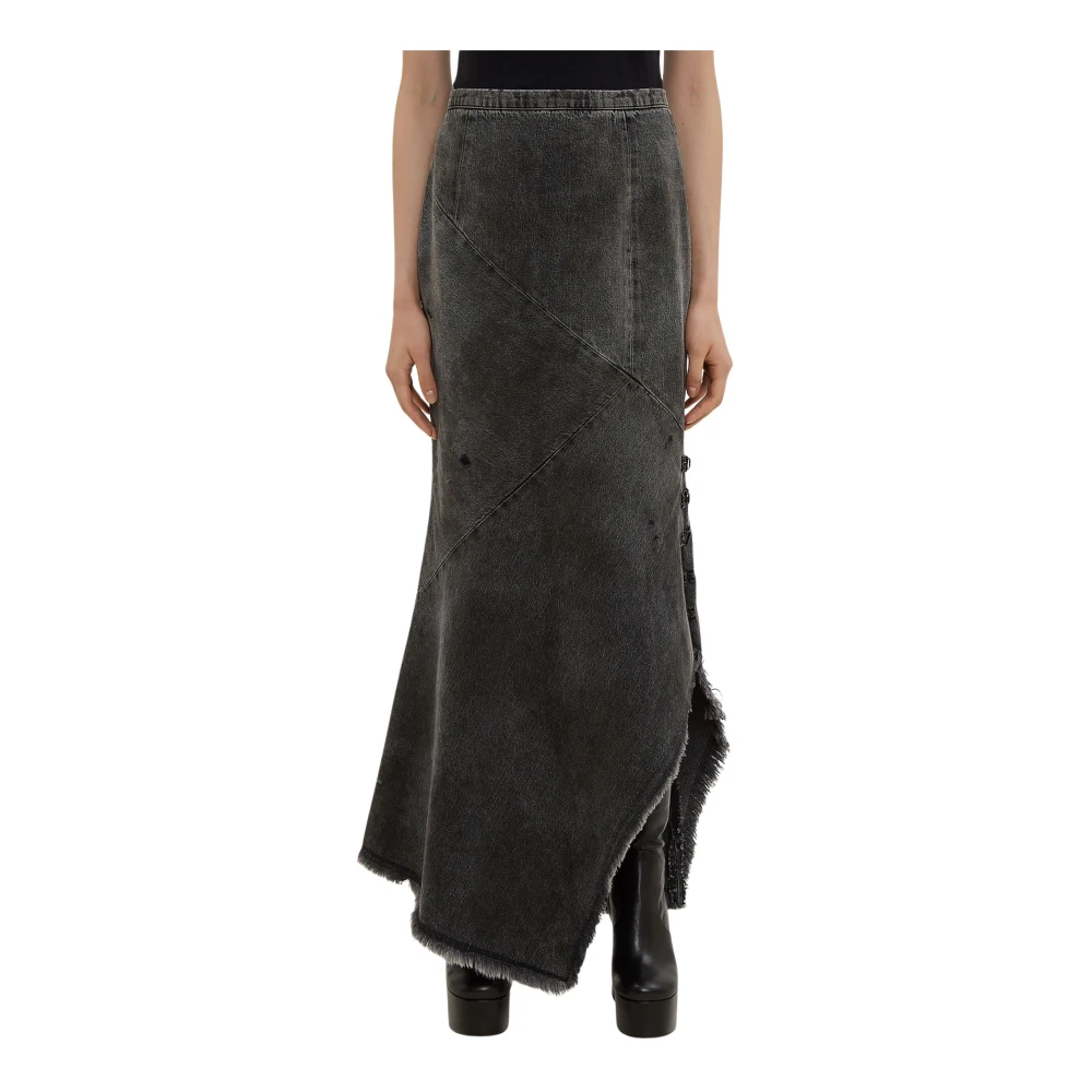 Oliver Theyskens Gray Hook And Eye Asymmetric Skirt - Female - Denim Skirts - Xs - Skirts