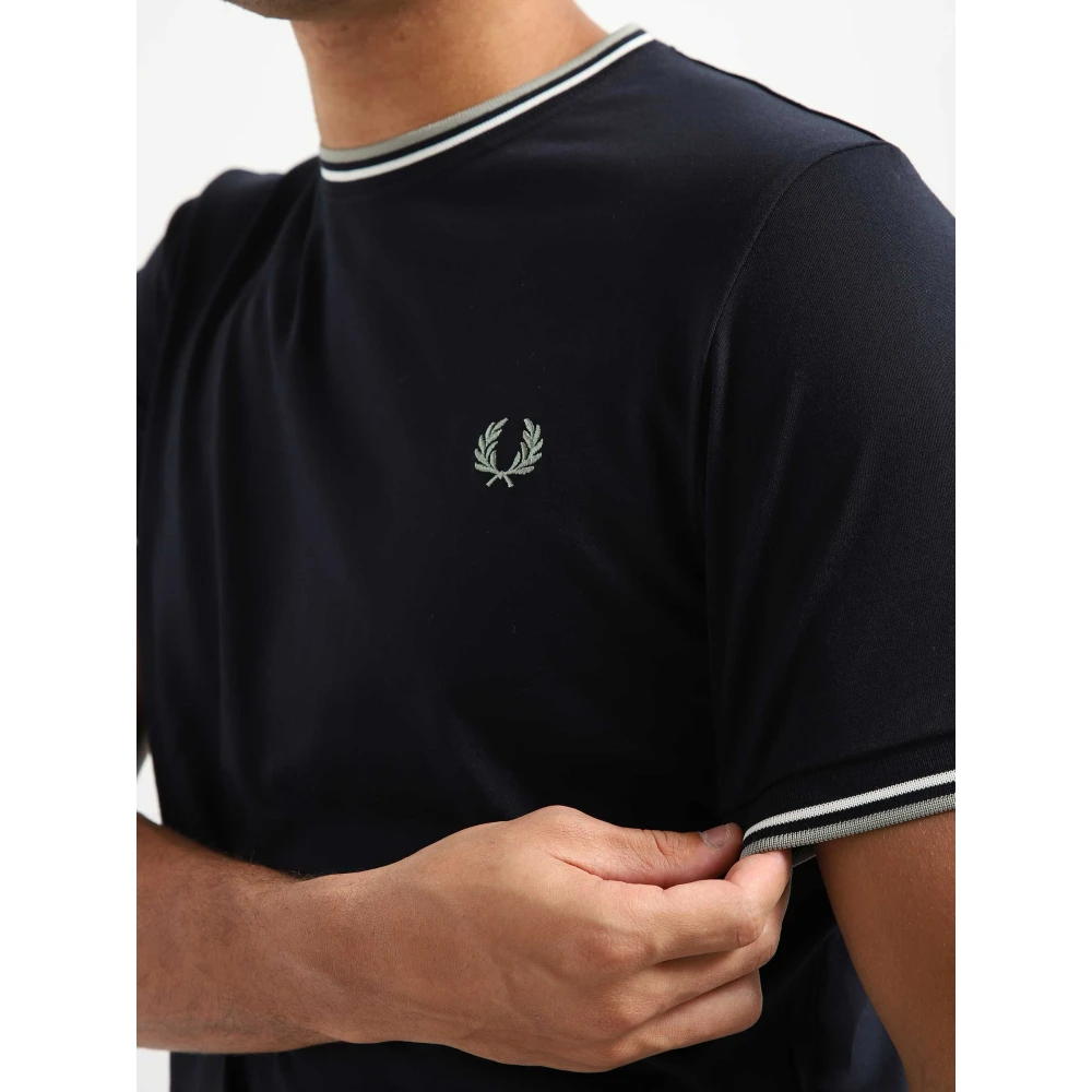 Fred Perry Twin Tipped Ronde Hals T-Shirt Blue Heren