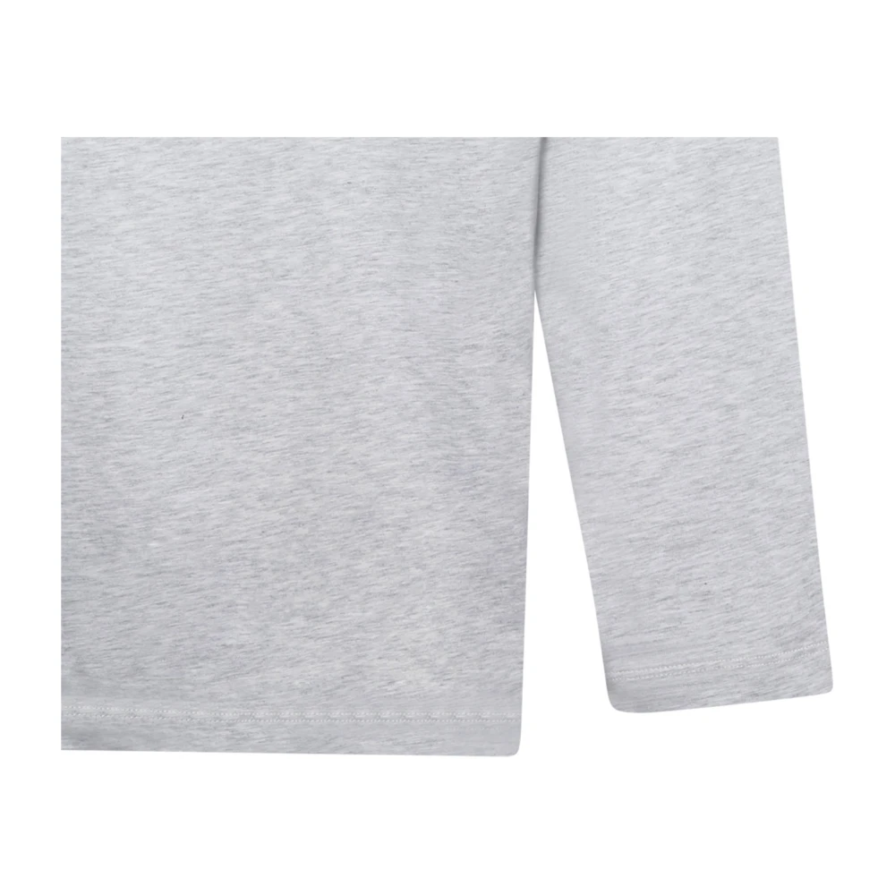 Msgm Lichtgrijs Logo Print T-Shirt Gray Heren