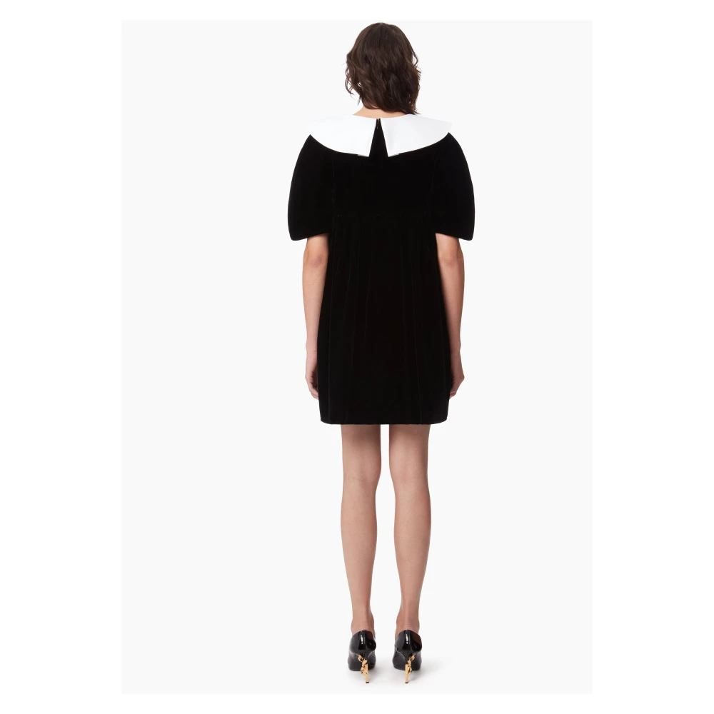 Nina Ricci Zwarte Velvet Babydoll Jurk Black Dames