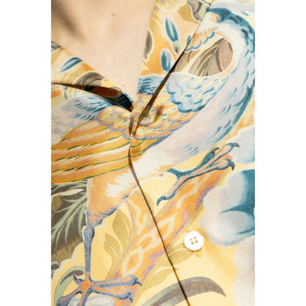 ETRO Zijden overhemd Yellow Heren