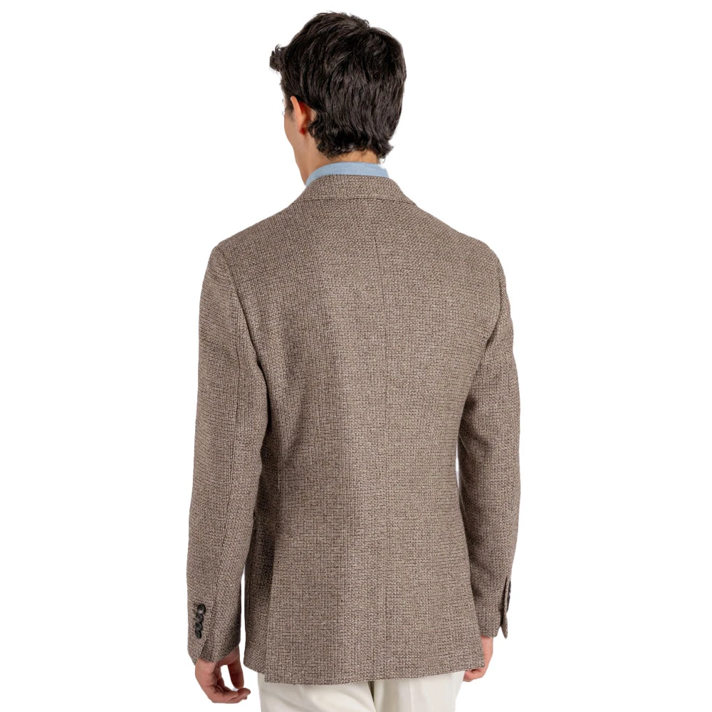 Lardini Kleurrijke Blazer met Zijde en Kasjmier Brown Heren