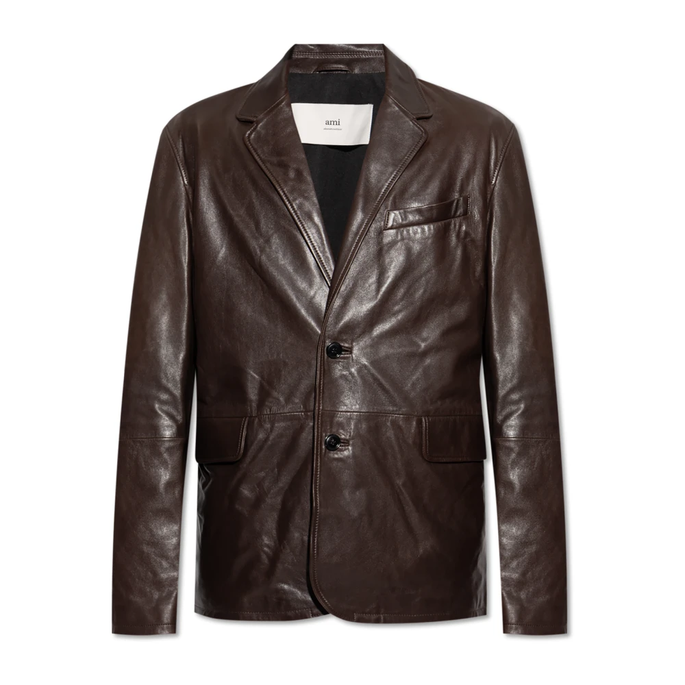 Ami Paris Leren blazer Brown Heren