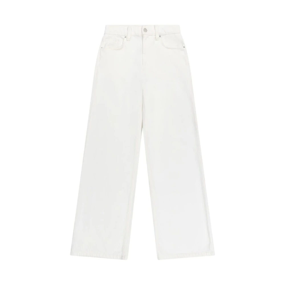 Axel Arigato Vita Wide Leg Denim Jeans White, Dam