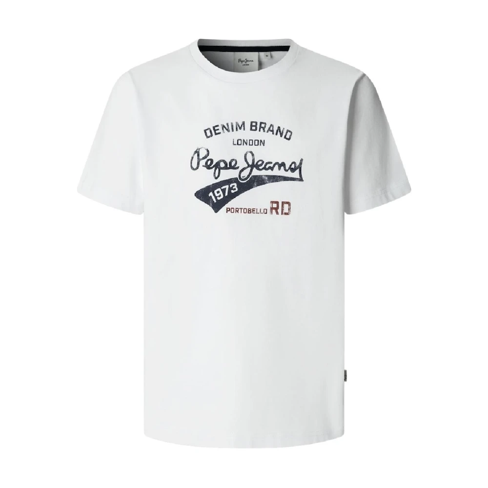 Pepe Jeans Men's White T-Shirts, M, Giles T-Shirt