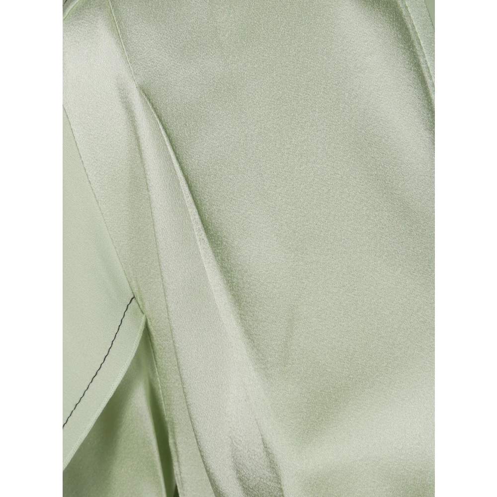 Victoria Beckham V-hals Midi Jurk met Gerimpeld Detail Green Dames
