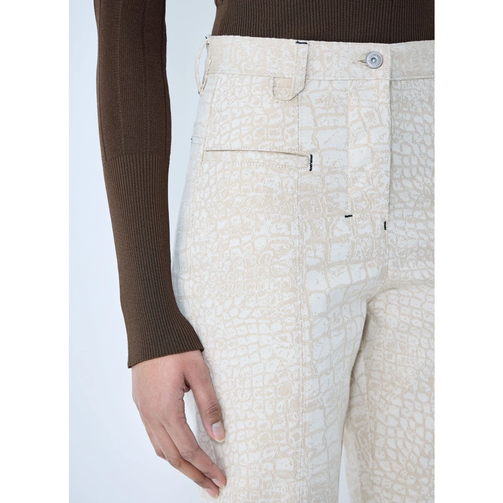 Jacquemus Krokodilreliëf Straight-Leg Jeans Beige Dames