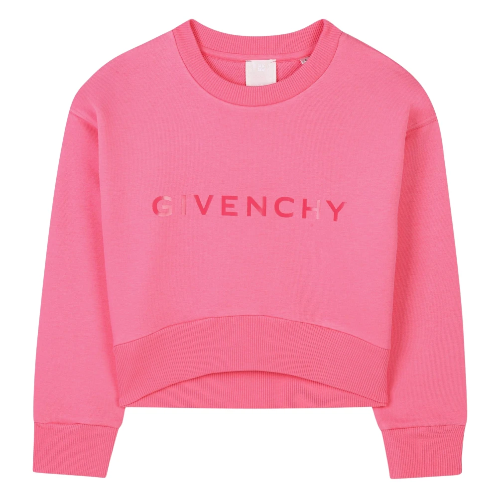 Givenchy Girls Pink Sweatshirts,, Raspberry Logo Print Sweatshirt Size 8 Y