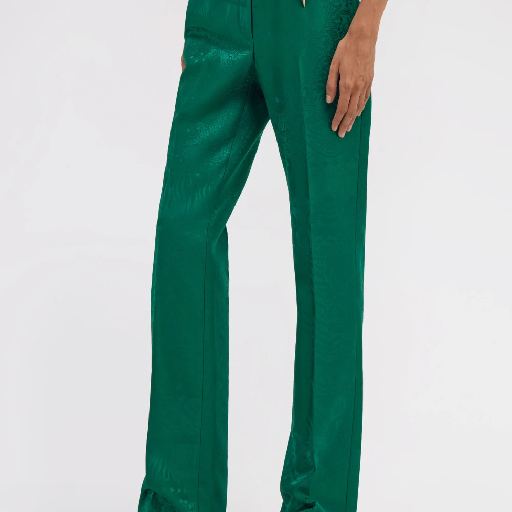 Roberto Cavalli Hoge Taille Flared Broek met Tailored Details Green Dames