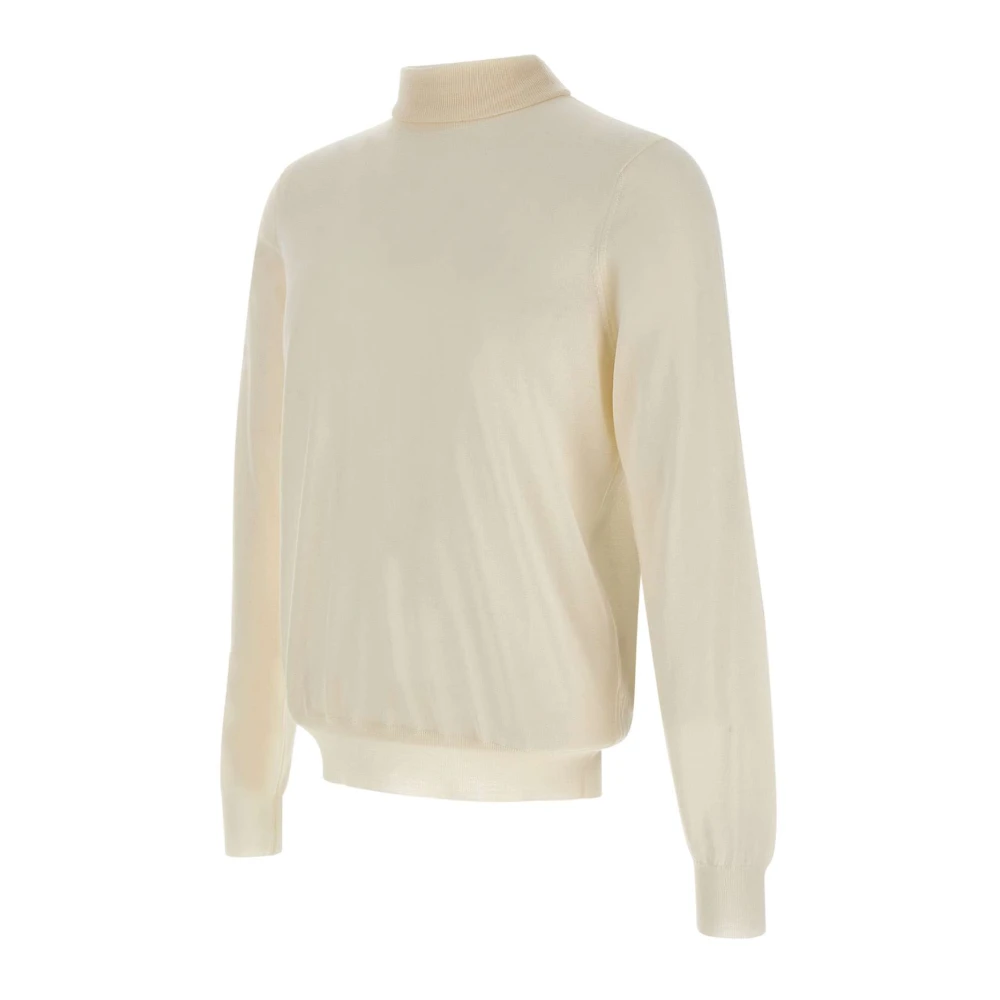 Filippo De Laurentiis Merino Wol Coltrui Trui Wit White Heren