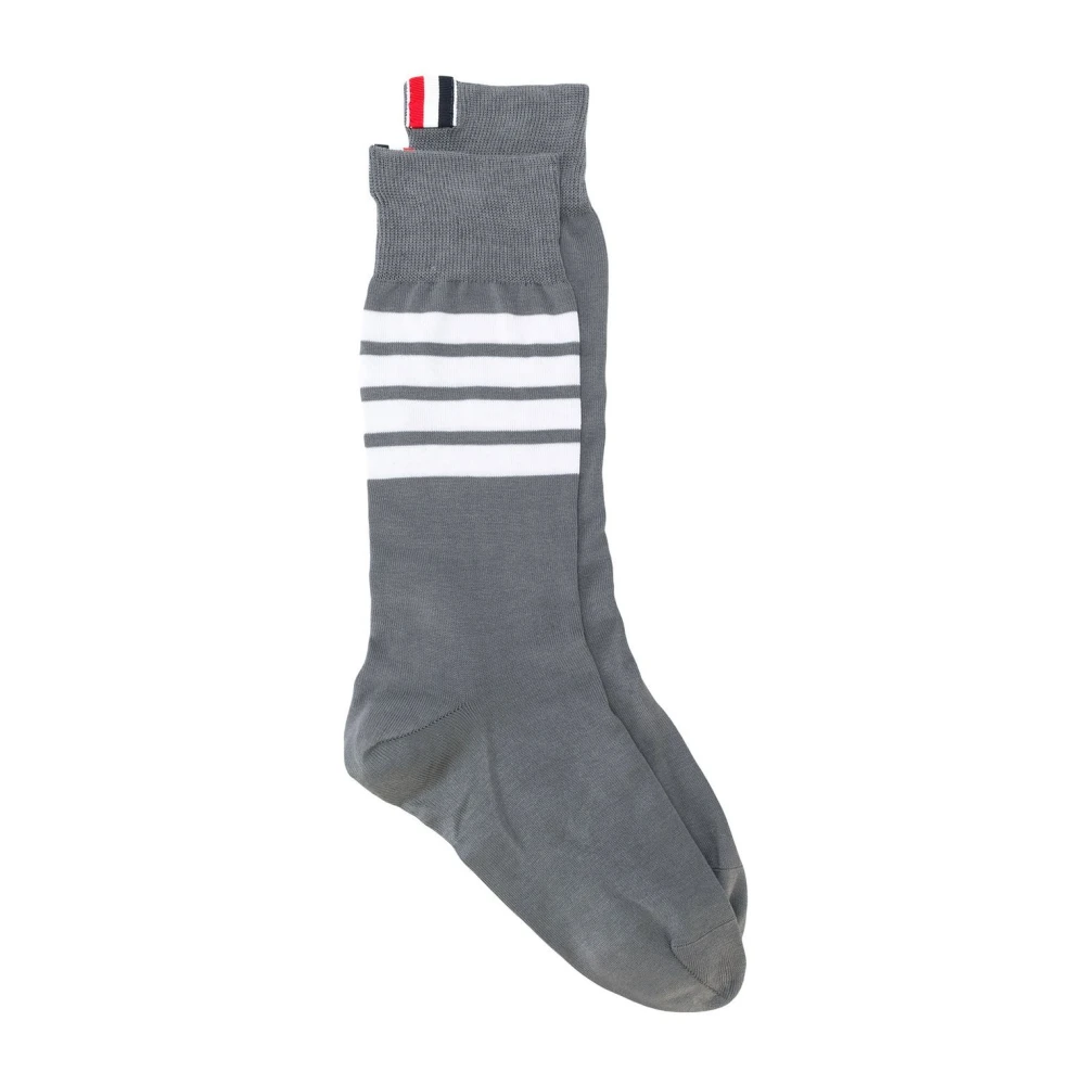 Thom Browne 4 Bar Mid Calf Socks Gray Dames