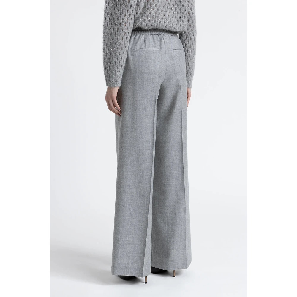 PESERICO Lurex wol palazzo broek Gray Dames