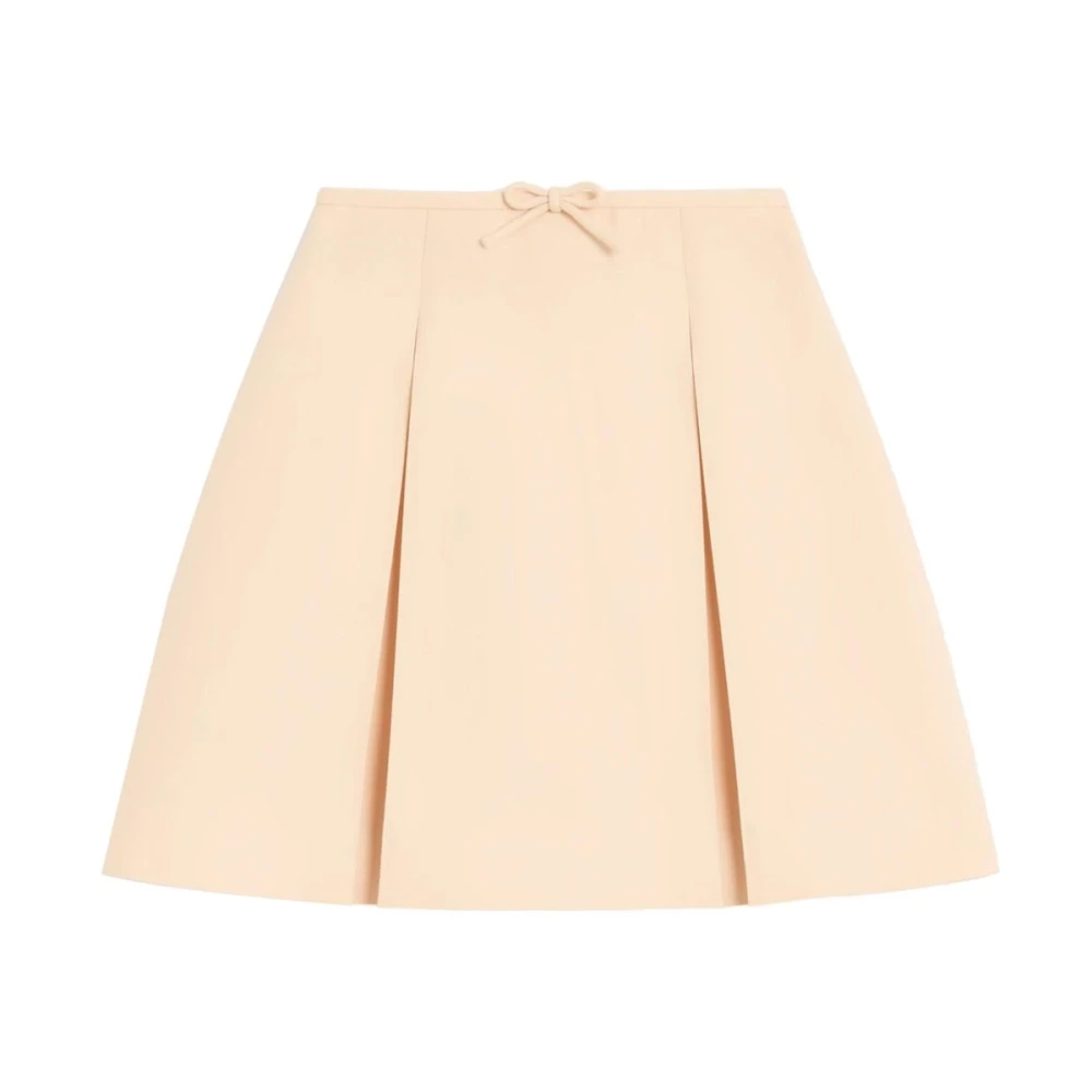 Valentino Women's Beige Wool Silk Blend Couture Skirt