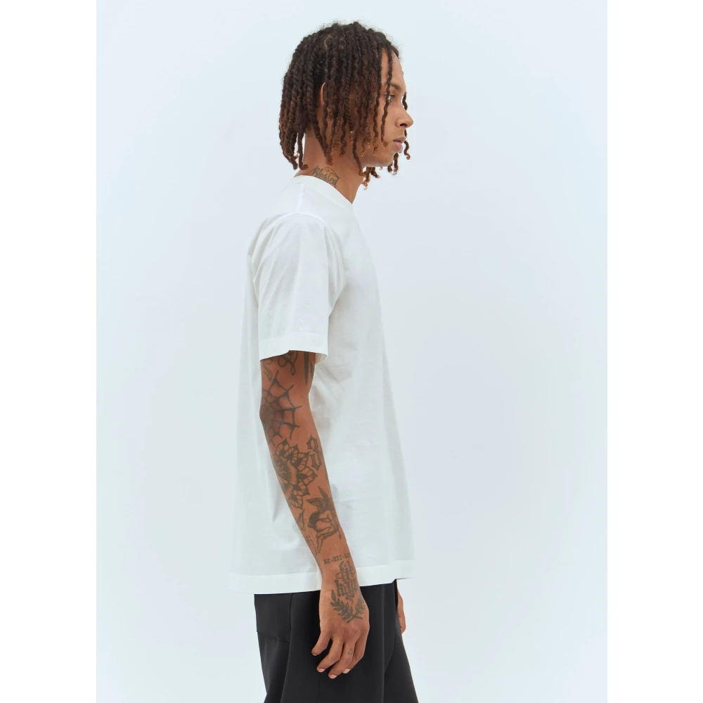 Burberry Equestrian Knight Logo Geborduurd T-shirt White Heren