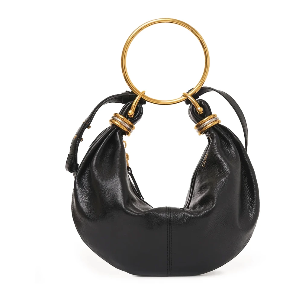 Chloé Leren Armband Hobo Tas Black Dames