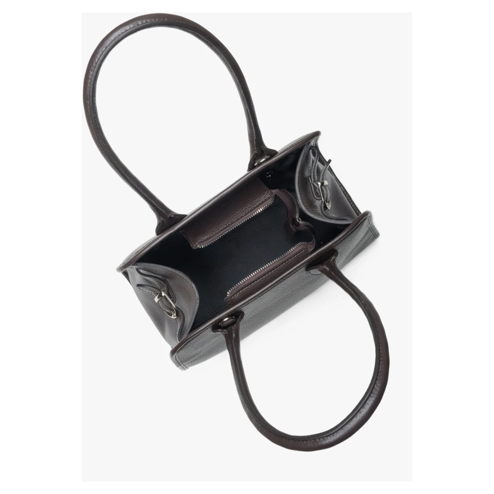 Estro Donkerbruine Satchel Handtas voor Vrouwen gemaakt van Premium Italiaans Leer Brown Dames