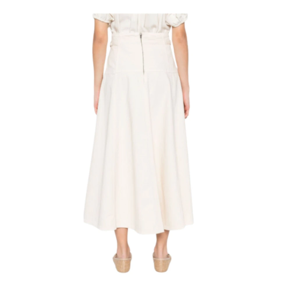 Ulla Johnson Midi rok met decoratieve gesp Beige Dames