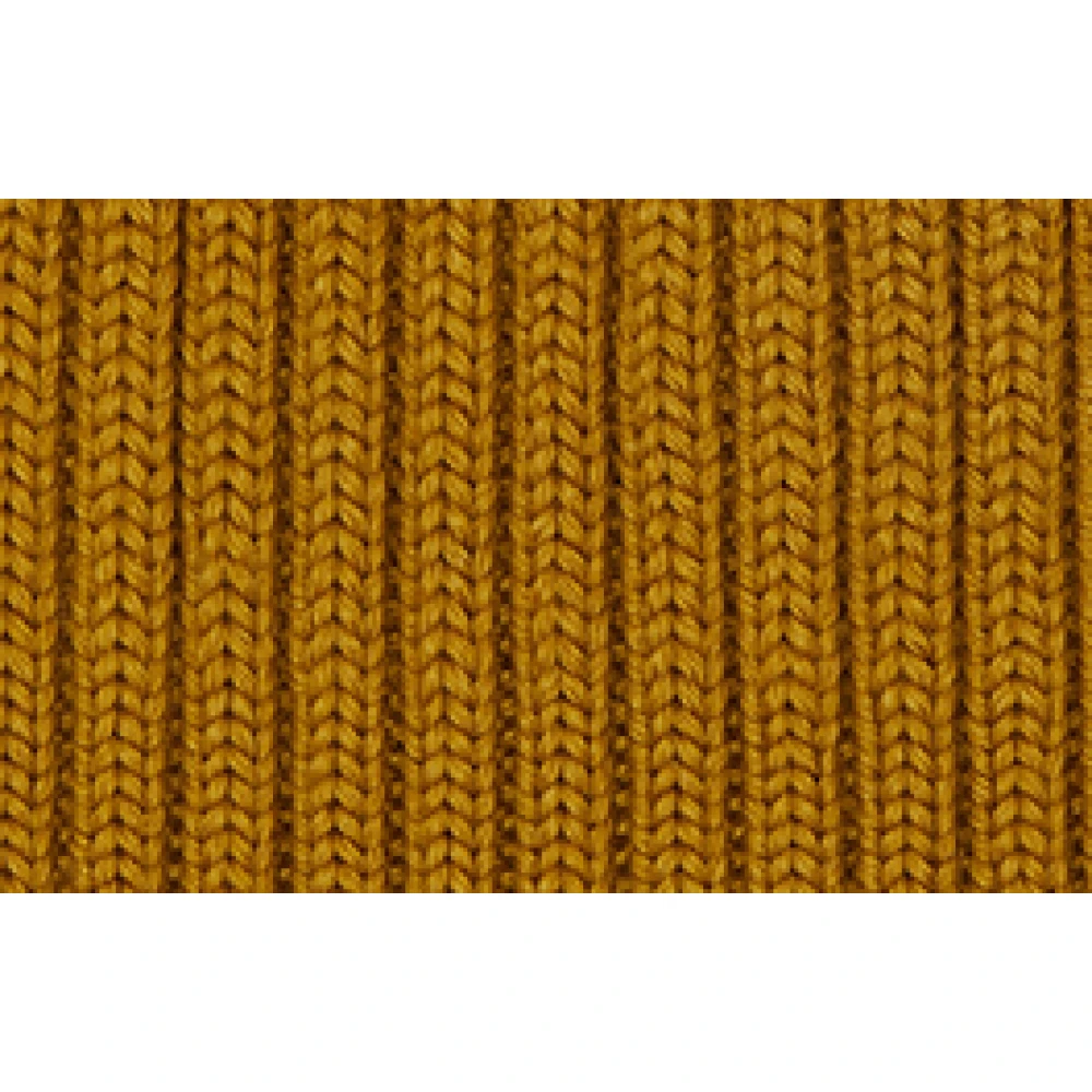 Gallo Gele Geribbelde Beanie van Wol Zijde Kasjmier Yellow Unisex
