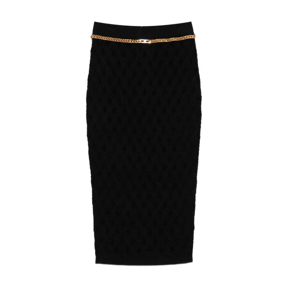 Elisabetta Franchi Black Pencil Skirts, Female, S, Midi Skirt