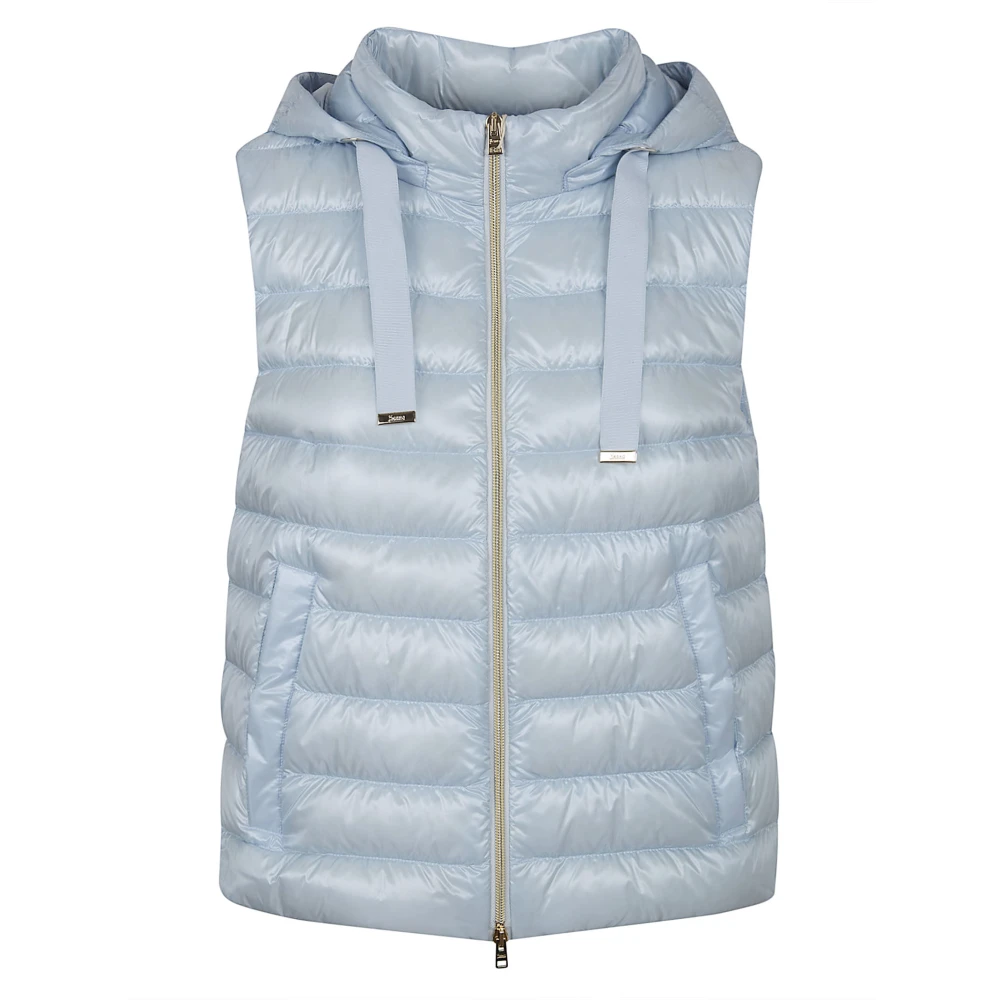 Herno Vrouw Blauw Ultralichte Mouwloze Jas