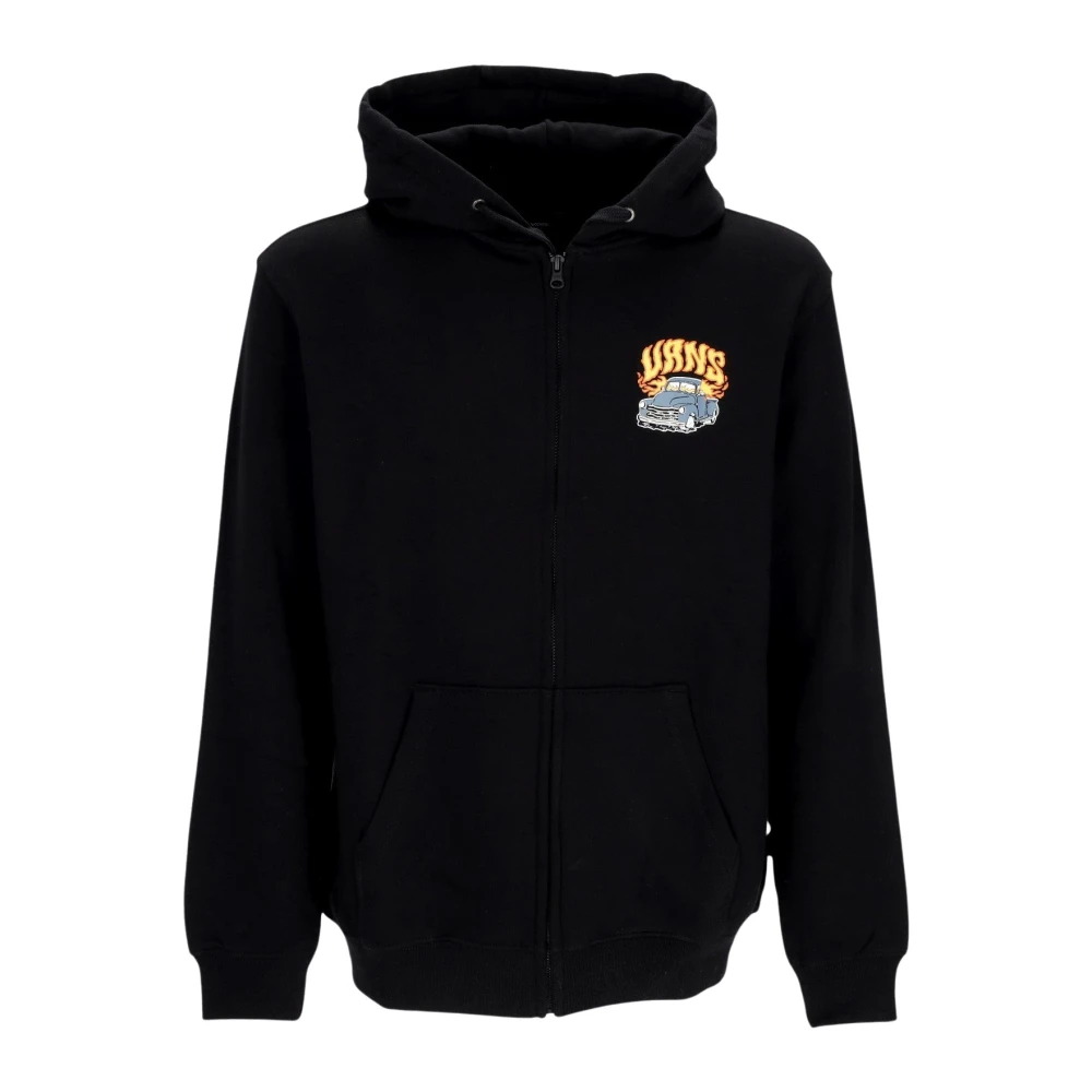 Vans Zwarte Zip Hoodie met Aangepast Logo Black Heren