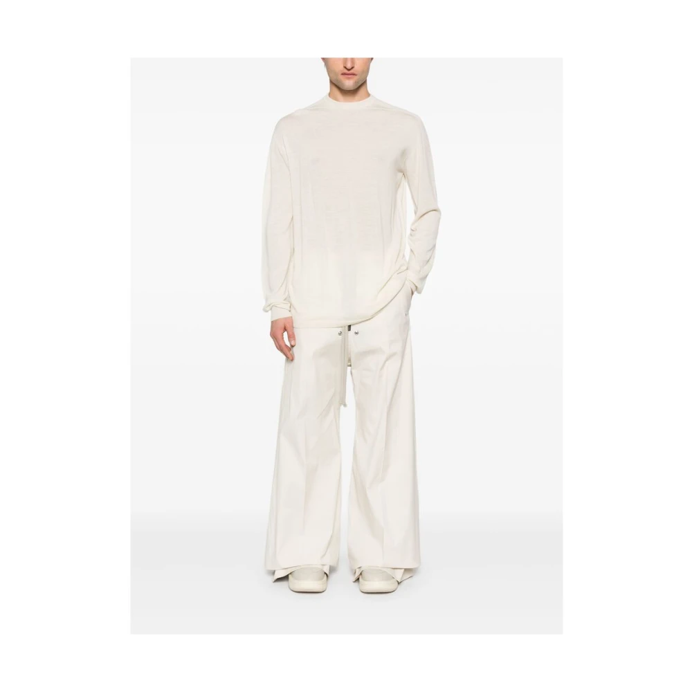 Rick Owens Trui met ronde hals en ribdetails White Heren