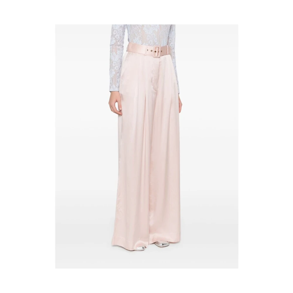 Zimmermann Roze zijden palazzo broek Beige Dames