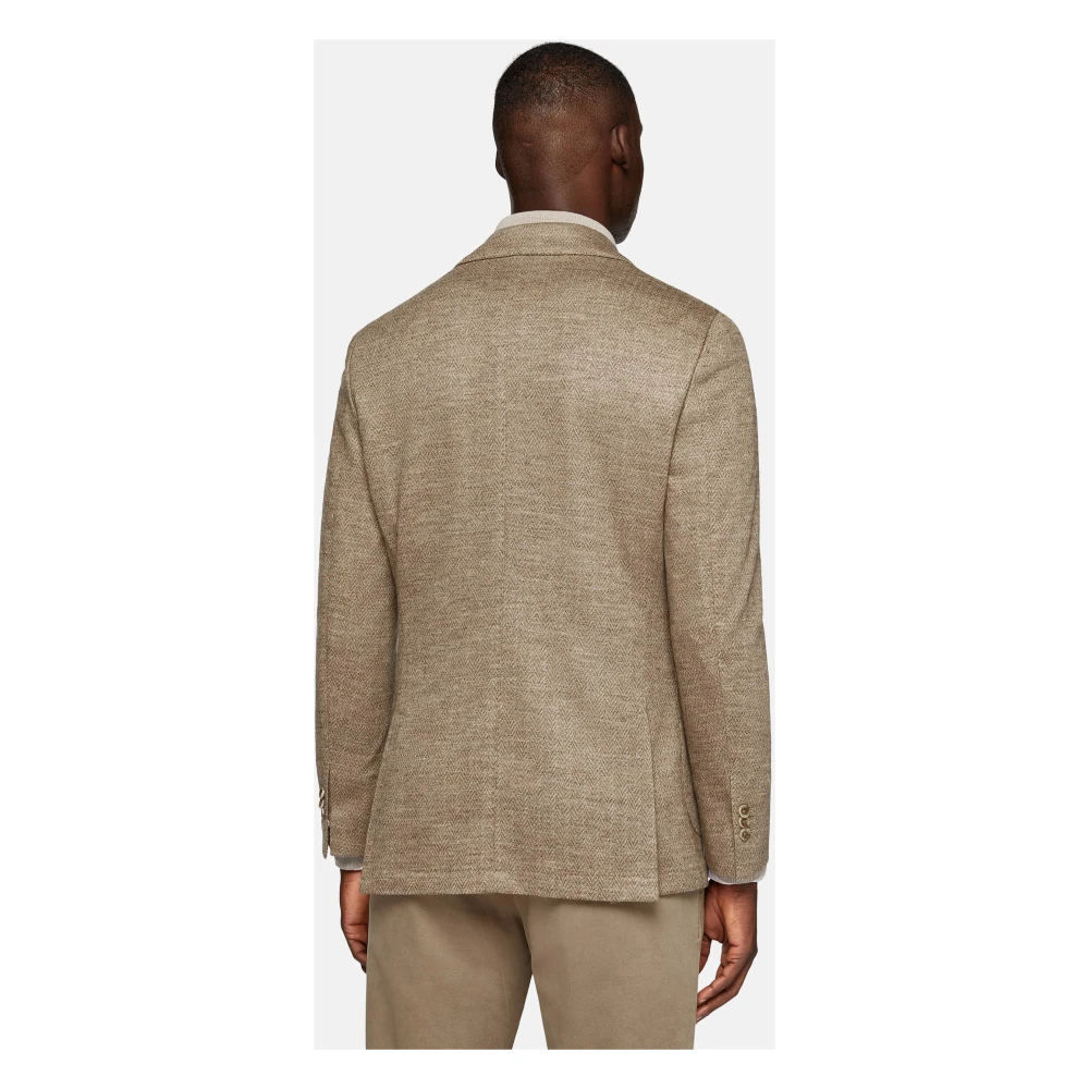 Boggi Milano B Jersey Wolmix Jas Beige Heren