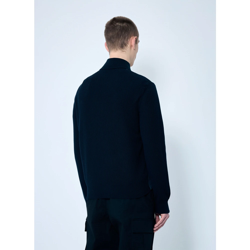 Moncler Gewatteerde Vest met Kleur Strepen Blue Heren