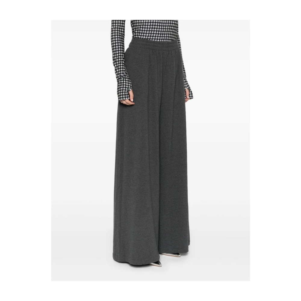 Norma Kamali Grijze Wijde Pijp Jersey Broek Gray Dames