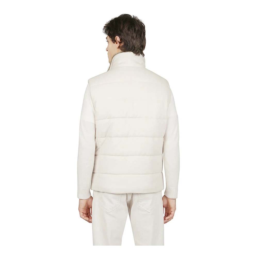 Eleventy Omkeerbaar Zijde Kasjmier en Bever Gilet Beige Heren