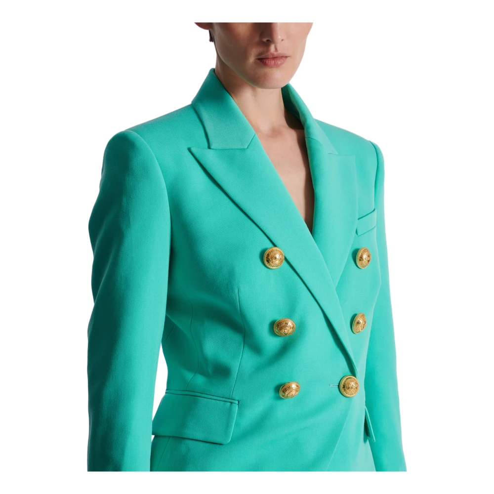Balmain Graan van poeder 6-knoops jasje Blue Dames