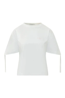 T-shirt i bomull med rosetter