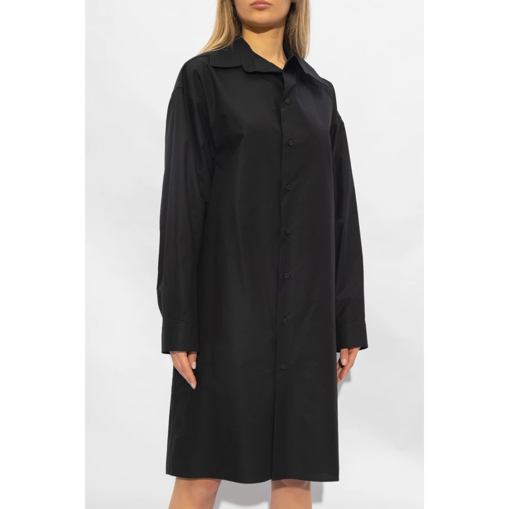 Balenciaga Kick Collar Jurk Black Dames