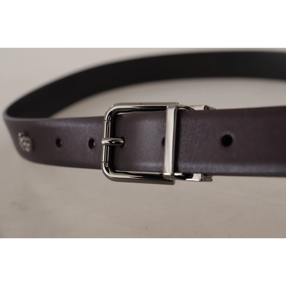 Dolce & Gabbana Elegante donkerbruine leren riem Brown Unisex