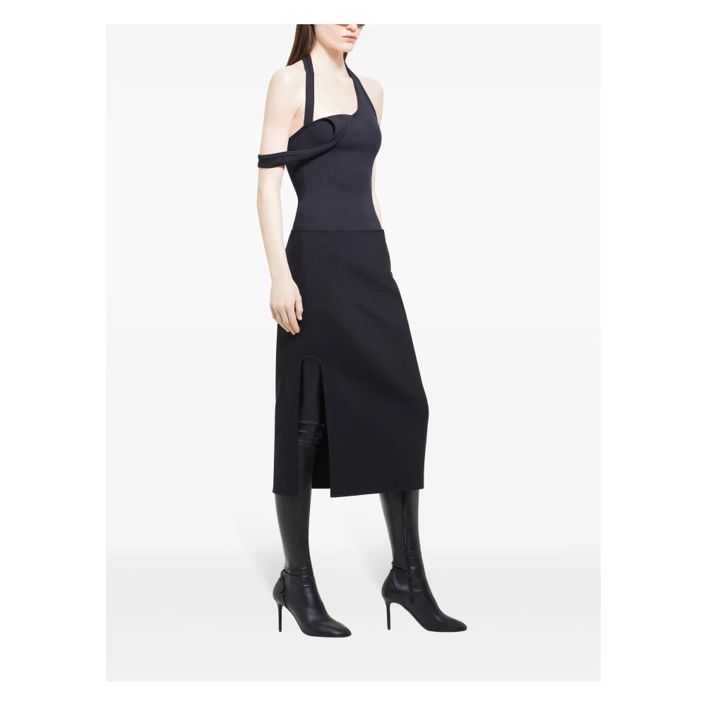 Courrèges Zwarte Geribbelde Mouwloze Top Black Dames