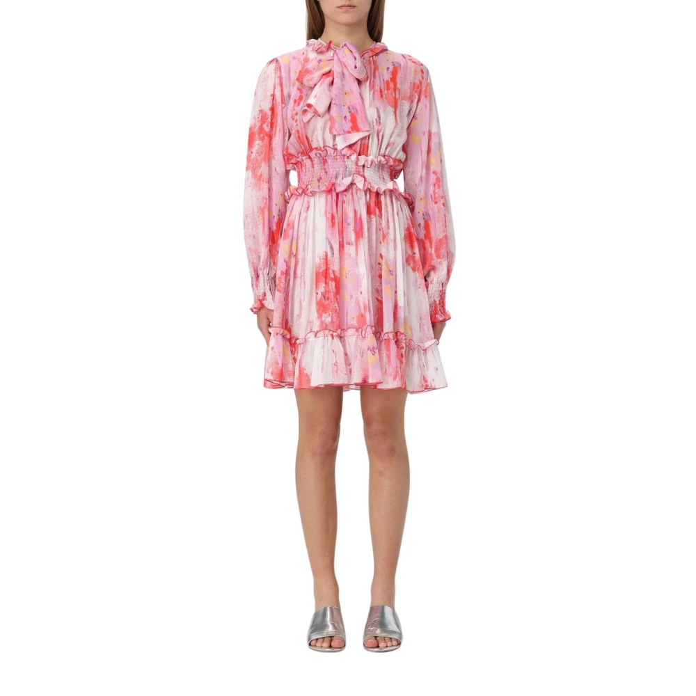 Msgm Bloemenprint elastische taille jurk Multicolor Dames