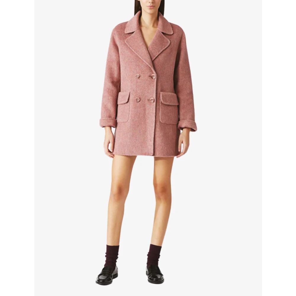 Nenette Dubbelrijige Bontjas Pink Dames