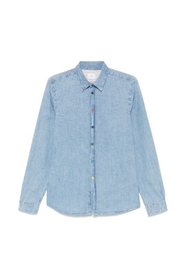 klar-bla-button-up-skjorte