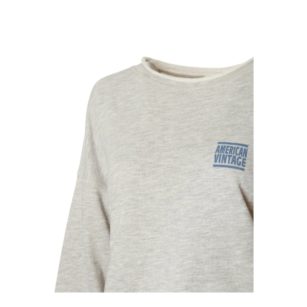 American vintage Rolled Hem Logo Sweatshirt Gray Dames