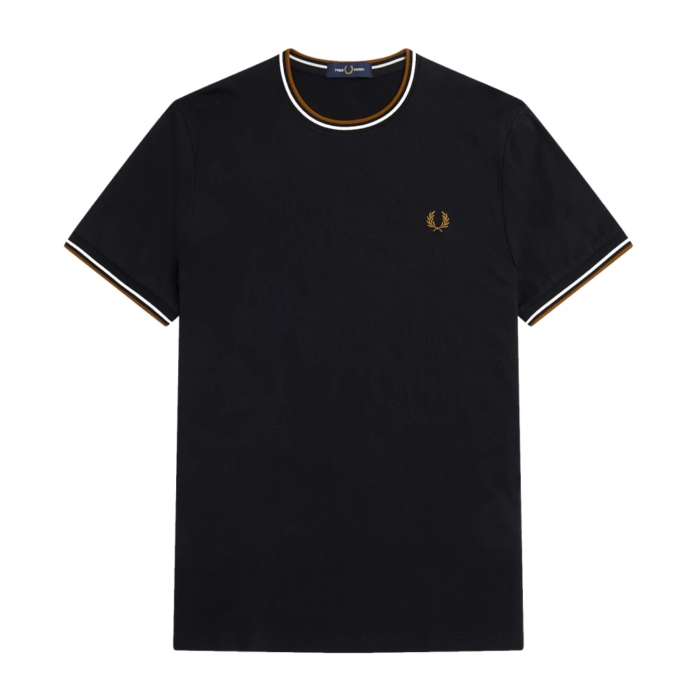 Fred Perry Twin Tipped Ronde Hals T-Shirt Black Heren