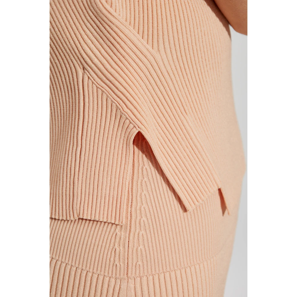 Victoria Beckham Geribbelde top Orange Dames
