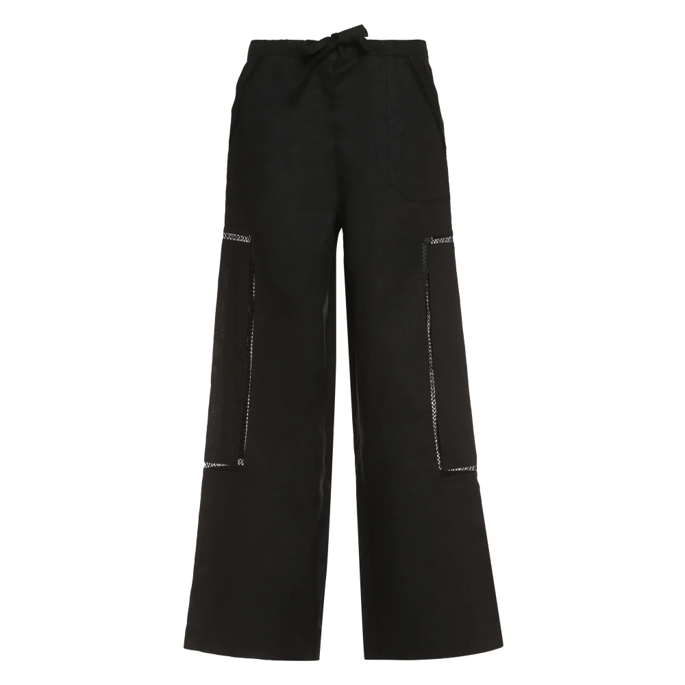 Staud Mackenzie Linnen Broek Black Dames