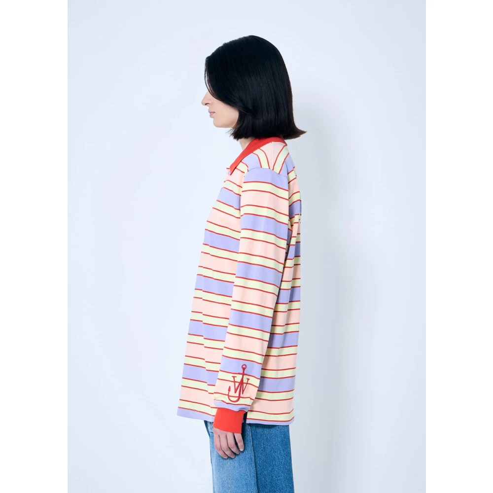 JW Anderson Gestreept poloshirt met contrastdetails Multicolor Dames