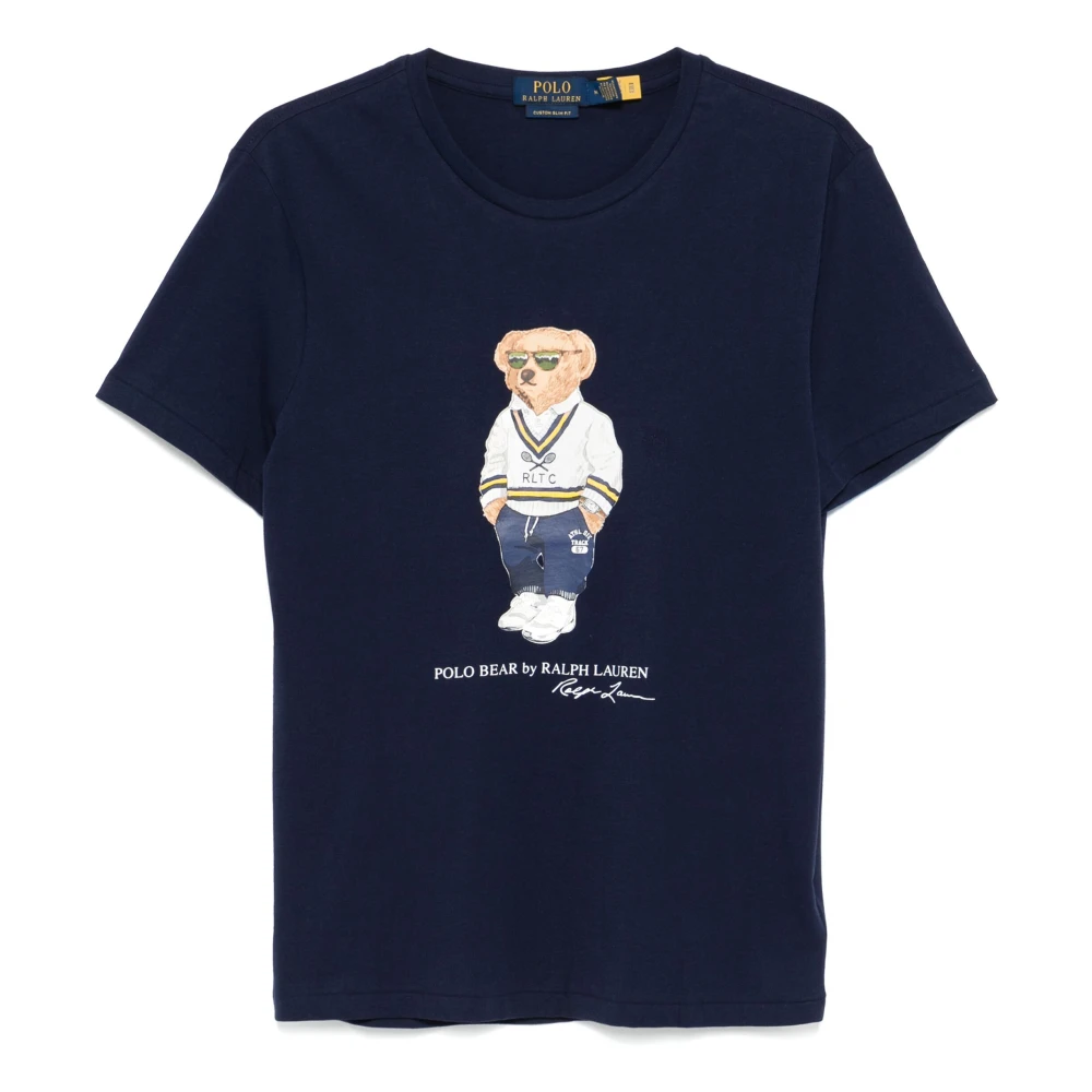 Polo Ralph Lauren Geborduurde 'Polo Bear' Katoenen T-shirt Blue Heren