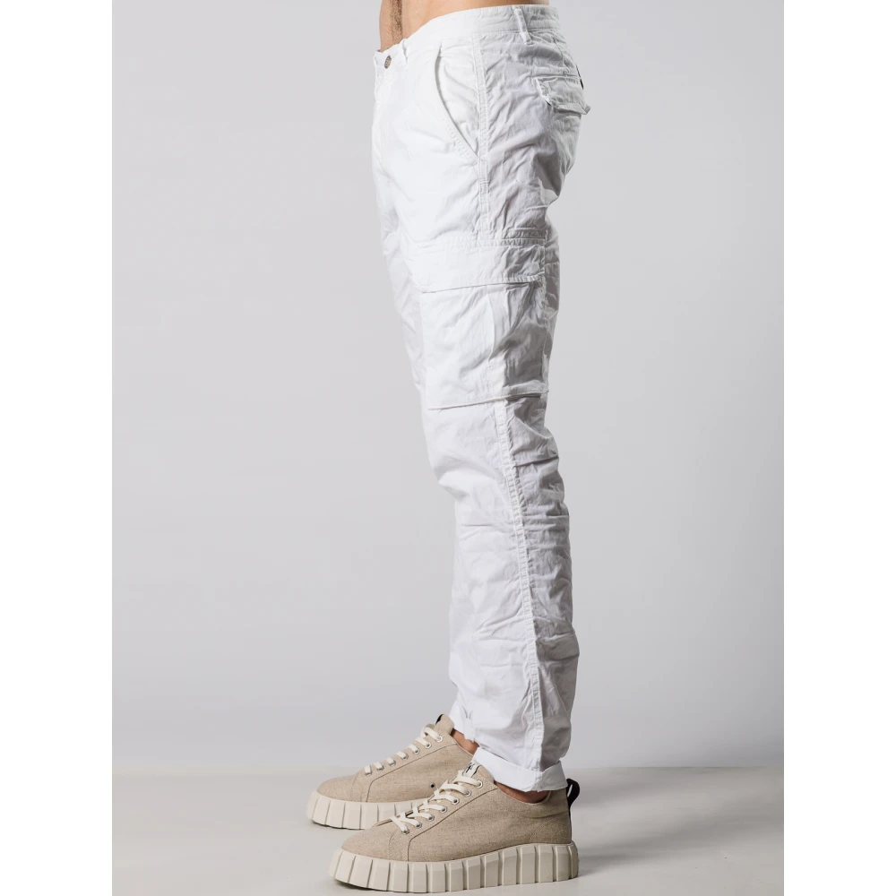 40Weft Witte cargobroek met omslag White Heren