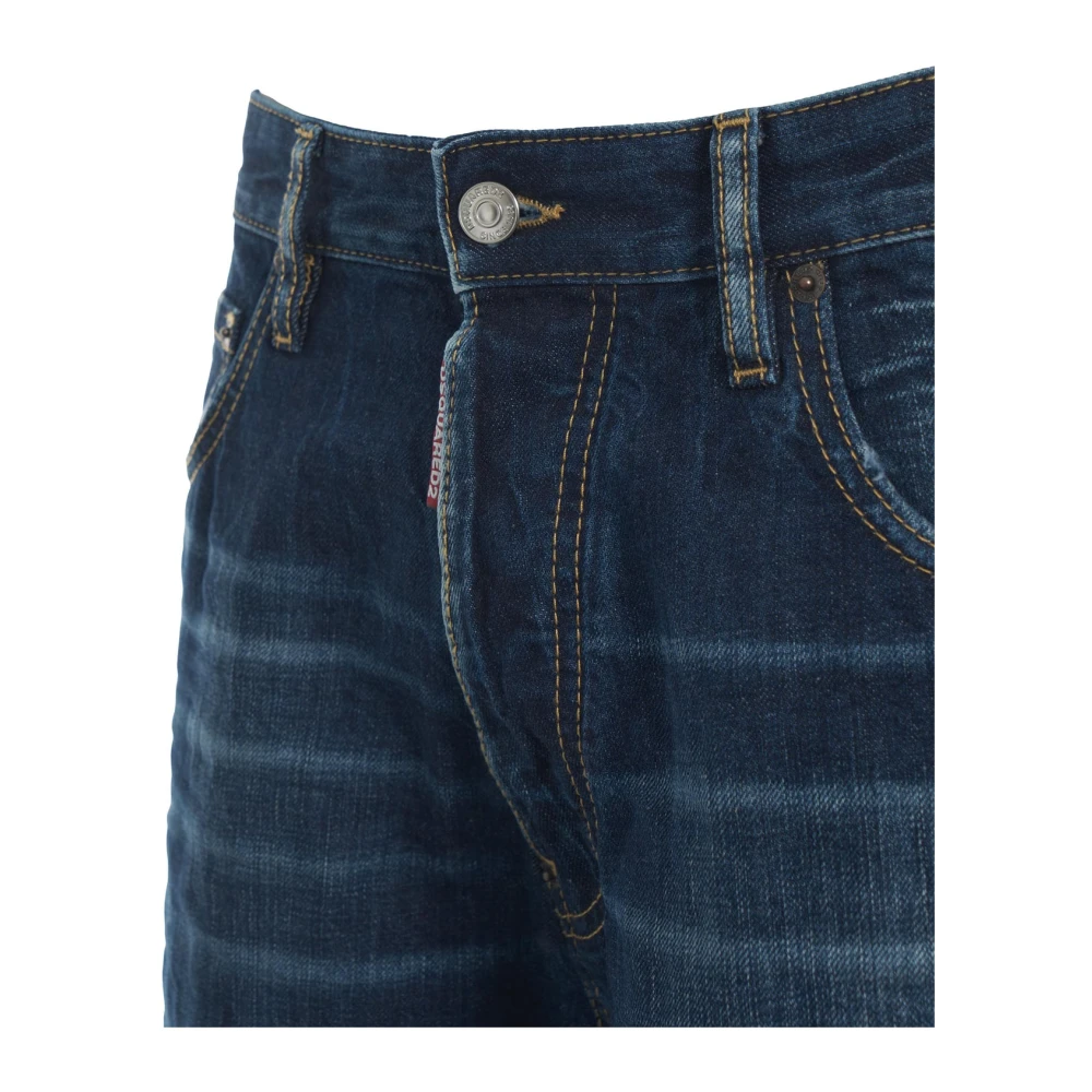 Dsquared2 Blauwe Losse Be Cool Be Nice Jeans Blue Heren