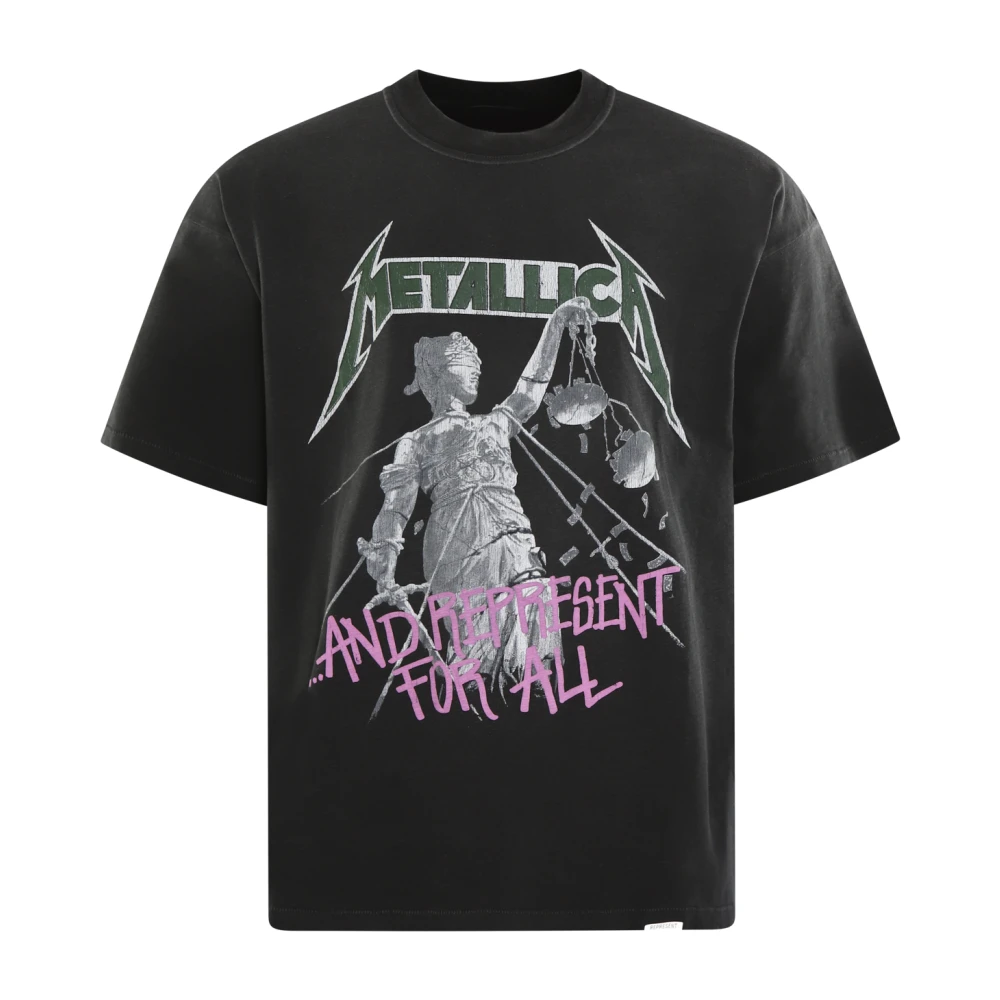 Represent Metallic Justice T-Shirt Black Heren