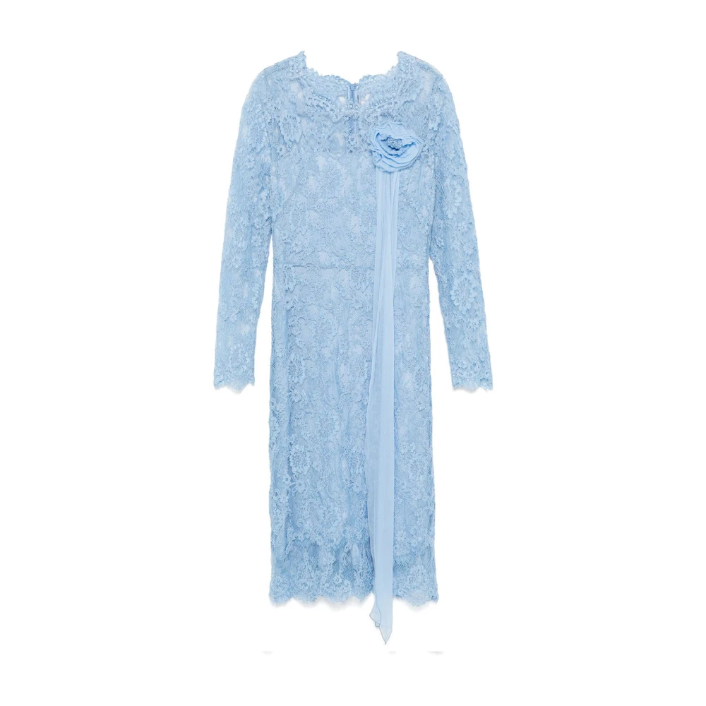 Ermanno Scervino Elegante Zwarte Jurk met Kantdetail Blue Dames